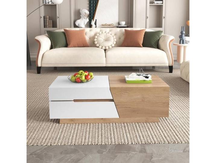 Table basse Table avec tiroirs coulissante table de salon table d'appoint avec structure