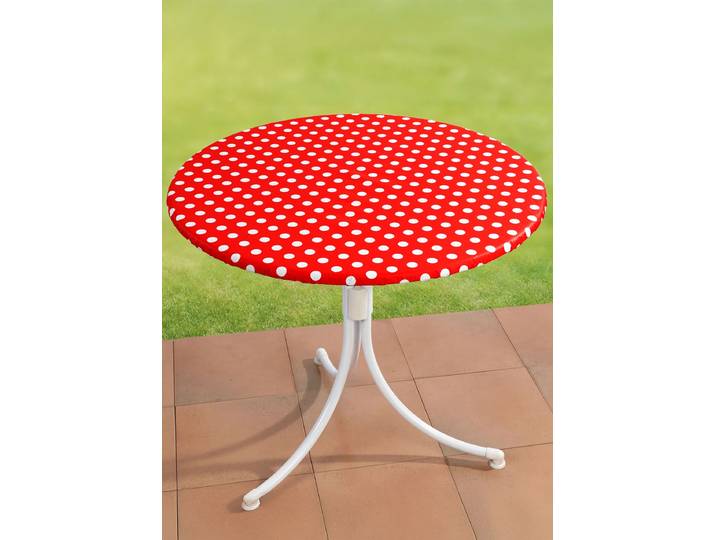 Abwaschbare Spann-Tischdecke, Rot, Größe 150 (ø 70–86 cm)