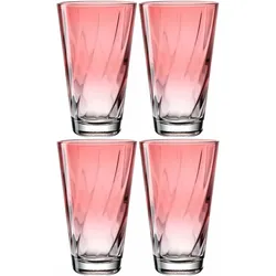 Leonardo Trinkglas Twist 300 ml, 4 Stück, Trinkgläser, Rot