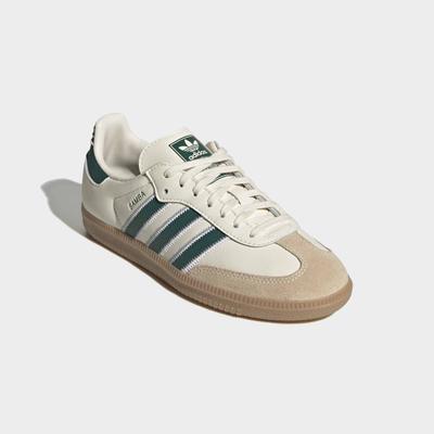 Sneaker ADIDAS ORIGINALS "SAMBA OG", Mädchen, Gr. 38,5, cream weiß, collegiate grün, gum4, Leder, Schuhe Sneaker
