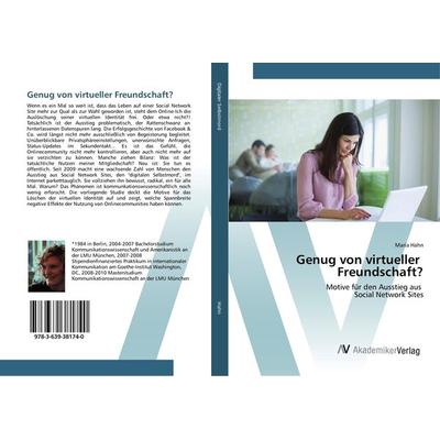 Genug von virtueller Freundschaft?, Taschenbuch von Maria Hahn, AV Akademikerverlag, 978-3-639-38174-0