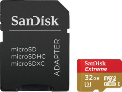 SanDisk Extreme micro SDHC, SDSDQXL-032G-G46A, 32 GB