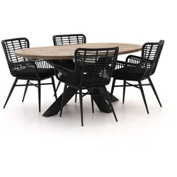 Intenso Asti/Rough-Y Ellips 200 cm Gartenmöbel-Set 5-teilig