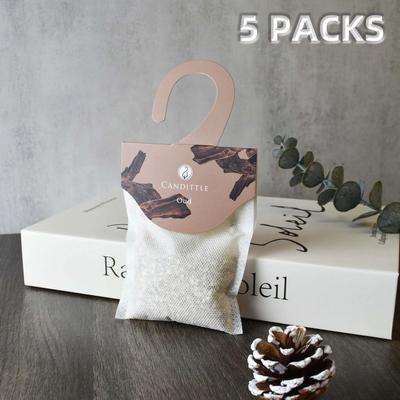 Inspire Select Hanging Scented Sachet Air Freshener Long Lasting Fragrance For Closet, Wardrobe & Home oud V2 5 Packs