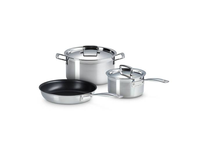Le Creuset Le Creuset braad- en koekenpannenset Roestvrij staal, 3 delen