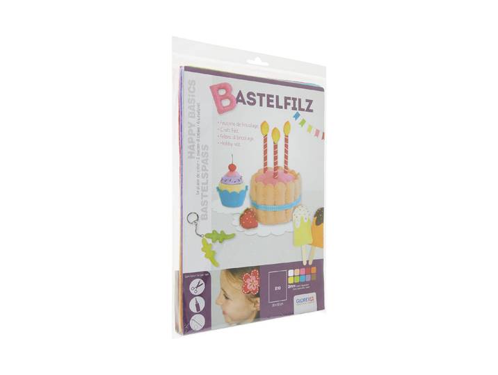 Glorex Bastelfilz Sortiert 20 × 30 cm 10 Stück