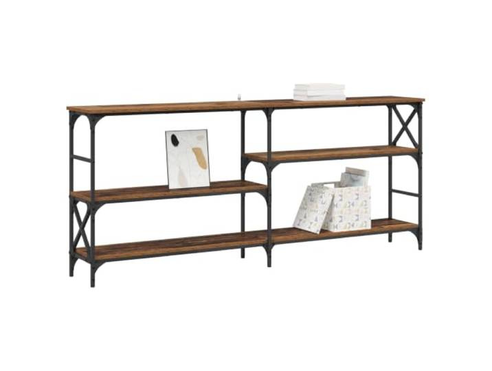 YUTAASU Konsolentisch Metall PB Industrie-Design, Holzwerkstoff, Regalböden, Wohnzimmer, Flur, Montage erforderlich