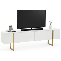 Dmora Lilith - TV-Schrank, 180x30x50h cm Weiß, ein Regal