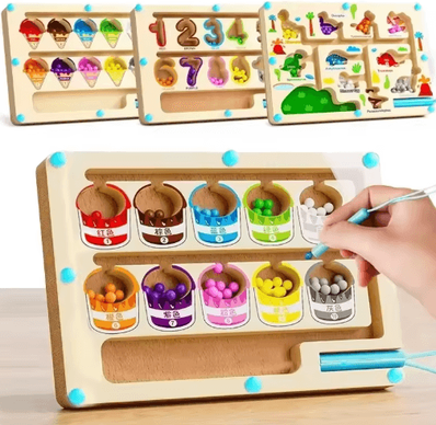 Inspire Picks Montessori Magnetic Color Sorting Maze Wooden Educational Sensory Toy For Kids number
