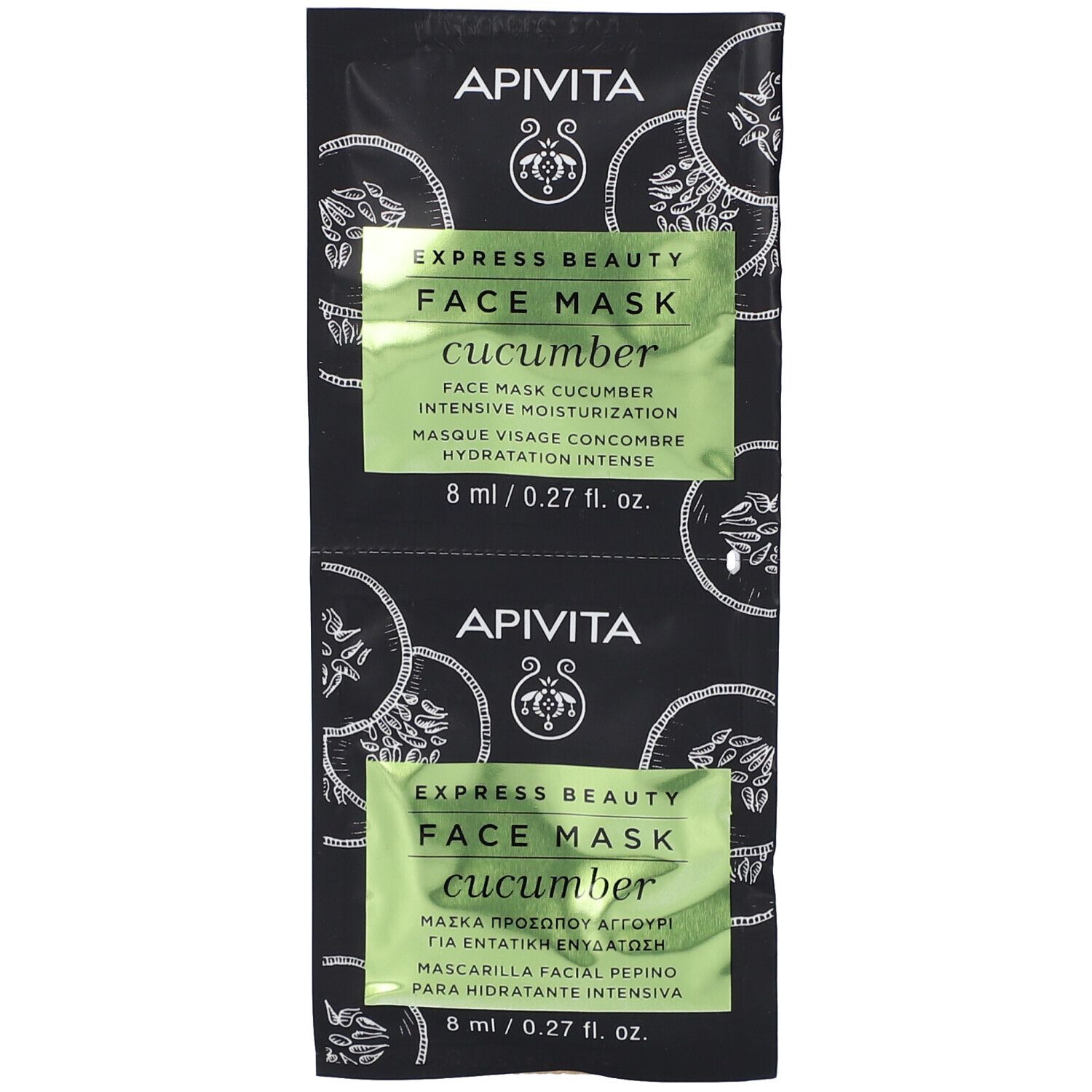Apivita Express Beauty Face Mask Cucumber Intensive Moisturization 2x8ml 2x8 ml Gesichtsmaske