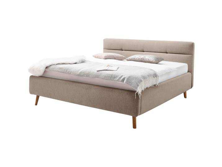 Bett Euvil Beige Bezug Stoff 180 x 200 cm - Bett