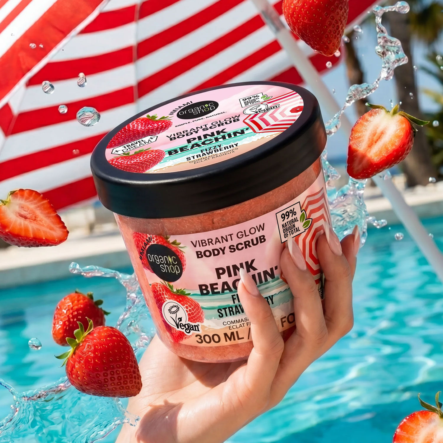 ORGANIC SHOP Pink Beachin`Vibrant Glow Body Scrub 300ml