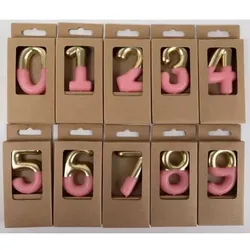 Zahlreiche Geburtstagkerzen - gold-rosa, 10 cm - 0