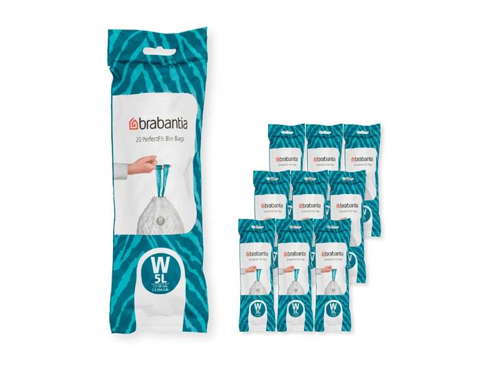 Brabantia Sac poubelle Brabantia PerfectFit 200 sacs Modèle W, 5 L