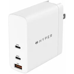 Hyper HyperJuice 140W Gan Charger Multi-port (140 W, 3 Ports), USB Ladegerät, Weiss