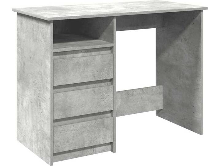 vidaXL Bureau gris béton 102x50x75 cm Bois composite