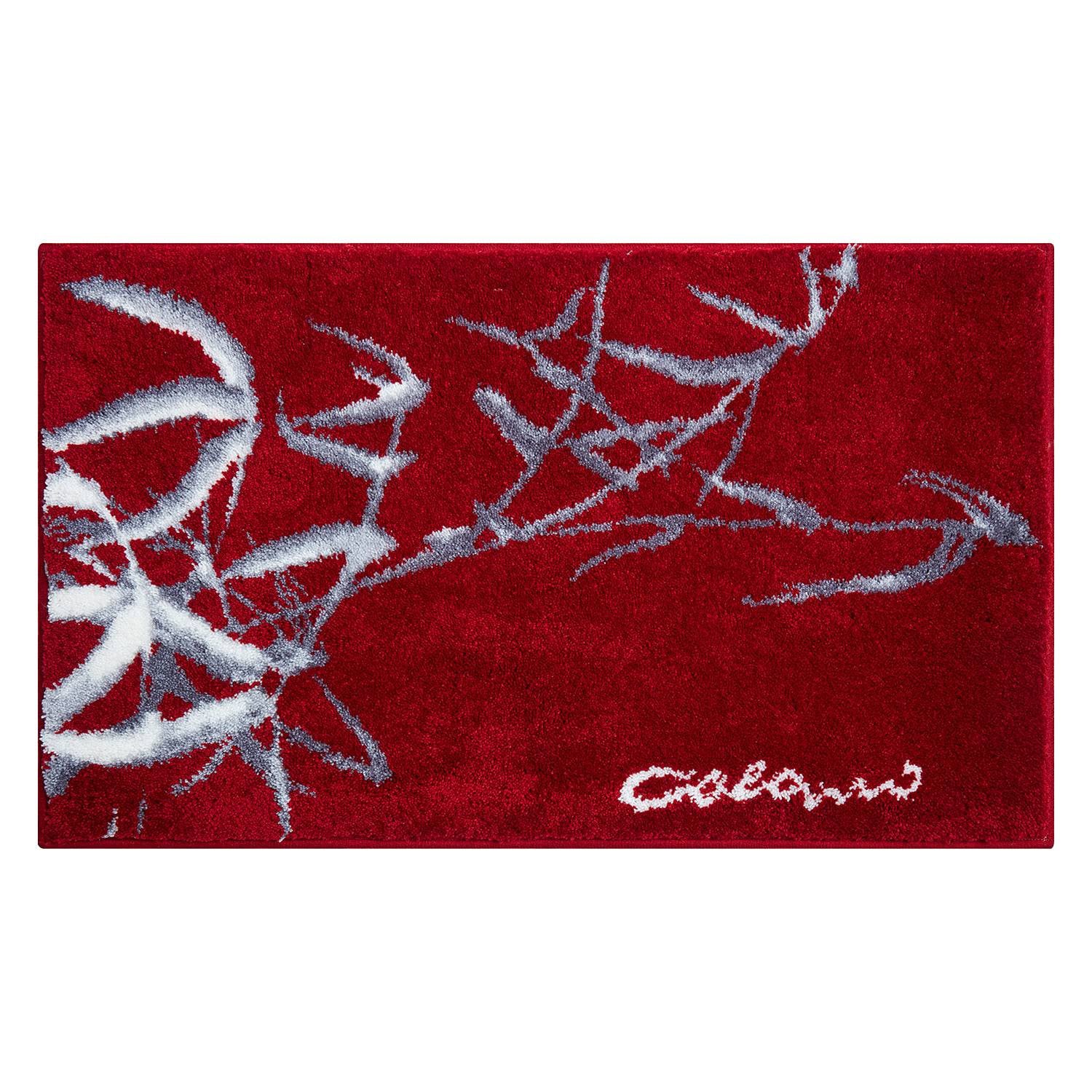 home24 Badmat Colani met grafisch design, Rood, Breedte: 60 cm, Lengte: 100 cm