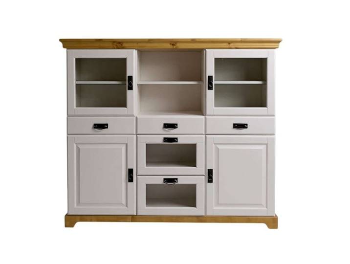 Sideboard OTTO HOME Rügen , weiß (weiß, honig), B:145cm H:130cm T:40cm, FSC-zertifiziertes Massivholz, Sideboards, Sideboard, aus massiver Kiefer, Breite 145 cm, made in EU