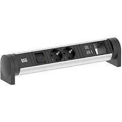 Bachmann, Steckdosenleiste, 708.003 CYCLE Desk 2xCEE7/3 1xSchalter (2x, CEE 7/3)