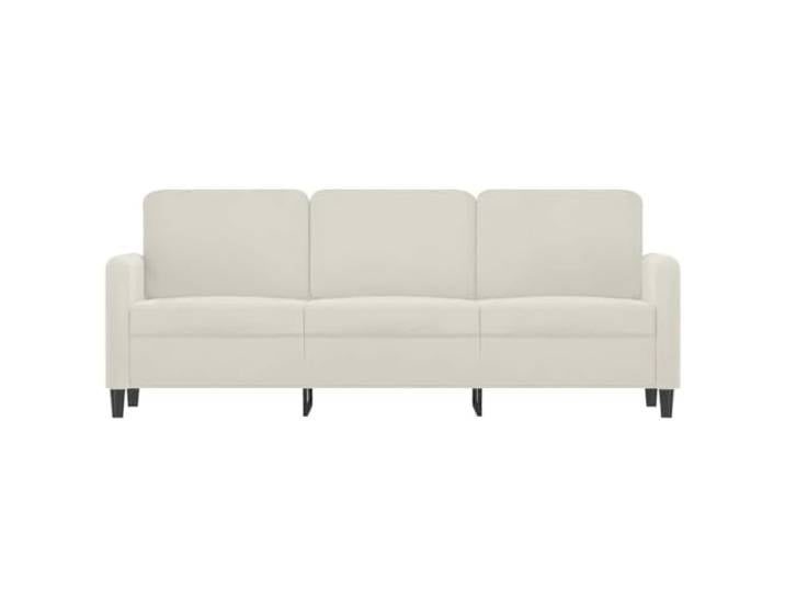 KTHLBRH 3-Sitzer-Sofa, Creme, 180 cm, aus Samt Gestell aus Metall, Polsterung aus Schaumstoff, modernes Design, maximale Belastung 110 kg pro Sitz
