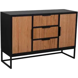SIDEBOARD mit 3 schubladen und 2 türen aus holz und metall 120x40x81 cm