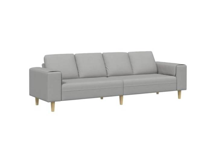 IBUQDDV Wohnzimmer Couch Wolkengrau 250 x 77 x 76 cm Polyester Moderne Ästhetik, Polyesterbezug, Schaumfüllung, braune Beine, ergonomische Armlehnen, einfache Montage