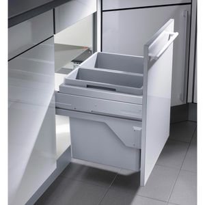 Hailo Einbaumülleimer AS Euro Cargo S 500, 3610521, ab 50cm Schrankbreite, Kunststoff, 30 und 19 Liter