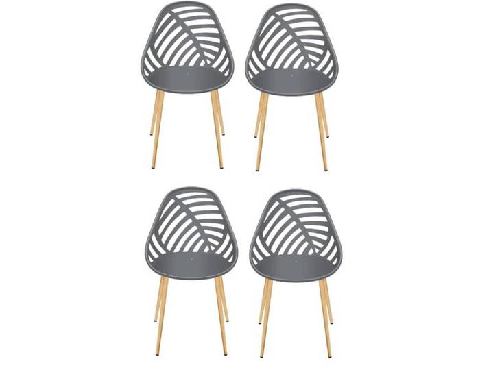 Lot de 4 chaises d\'extérieur Alameda - Gris - Fauteuils de Jardin