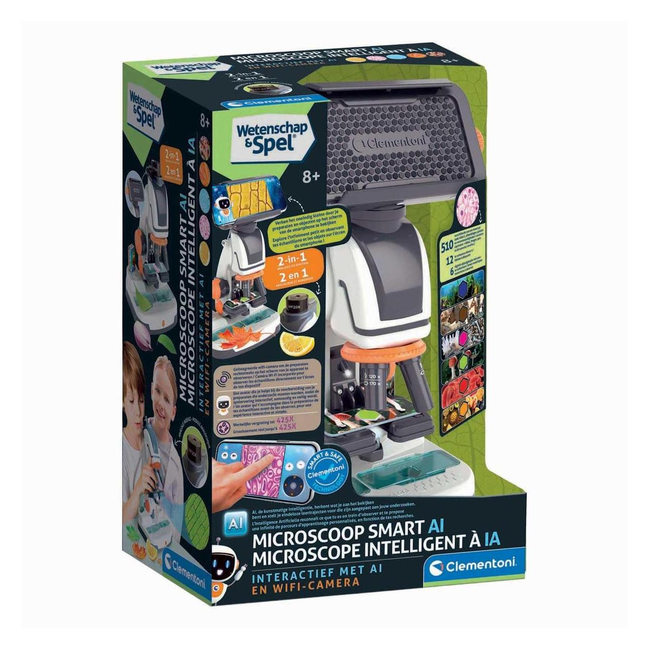 Clementoni Microscopio con Fotocamera Smart AI e WiFi (56101)