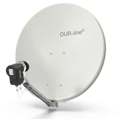 DUR-line Select 75/80 Hellgrau - Sat-Komplettanlage mit Twin LNB