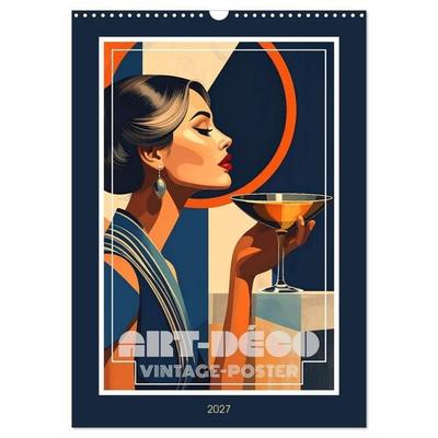 Art-Déco Vintage-Poster (Wandkalender 2027 DIN A3 hoch), CALVENDO Monatskalender
