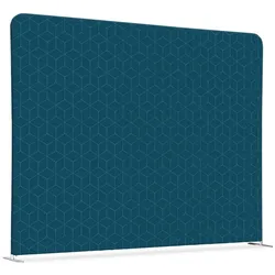 SHOWDOWN Displays Showdown Textil Raumteiler Basic - 200-150 Doppel Hexagon - Blau - Silberner Rahmen