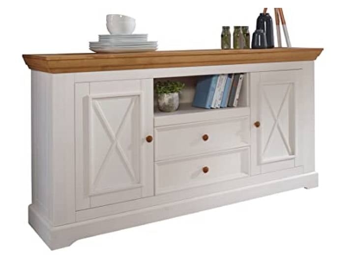 Woodroom Sideboard Oslo in Kiefer massiv weiß (BxHxT 169x88x42 cm), Kommode, Anrichte