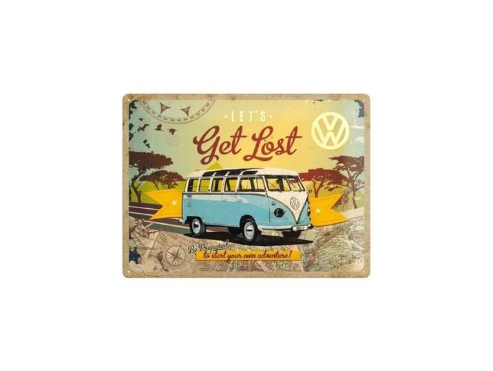 Plaque en métal - Volkswagen - Bulli T1 - Savane - 40x60 cm