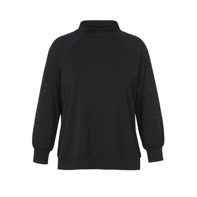 Trainingspullover VIA APPIA DUE "VIA APPIA DUE Sweatshirt", Damen, Gr. 46, schwarz, Pullover, Große Größen
