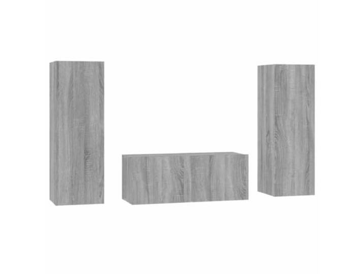 Kaorsrow 3-TLG TV-Schrank Set Wandmontage Lowboard Hängeboard Grau Sonoma Platzsparendes 3-teiliges Hängeset aus robustem Holzwerkstoff für Wohnzimmer und Schlafzimmer mit viel Stauraum.