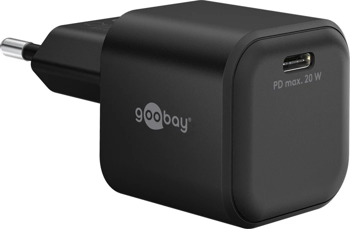 20W Goobay USB-C PD GaN Schnellladegerät Nano (schwarz)