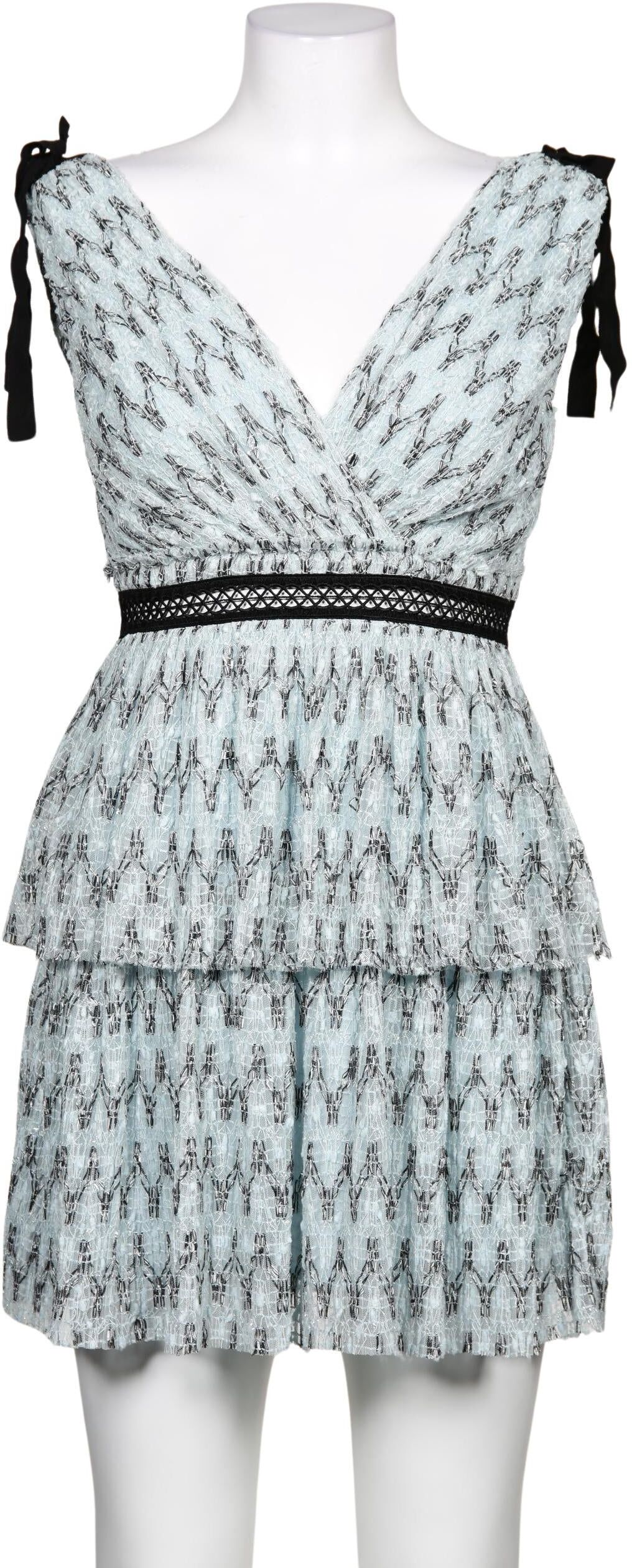 self-portrait Damen Kleid, Hellblau, Gr. M (UK 10), Synthetik - Second Hand