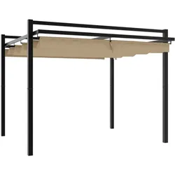 vidaXL Gartenpavillon mit Ausziehbarem Dach Taupe 3x3 m Aluminium
