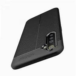 Screenguard Realme X50 Pro 5G Hülle Leather Design TPU Cover (Realme X50 Pro 5G), Smartphone Hülle, Schwarz
