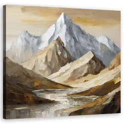WANDBILD berge gemalte landschaft