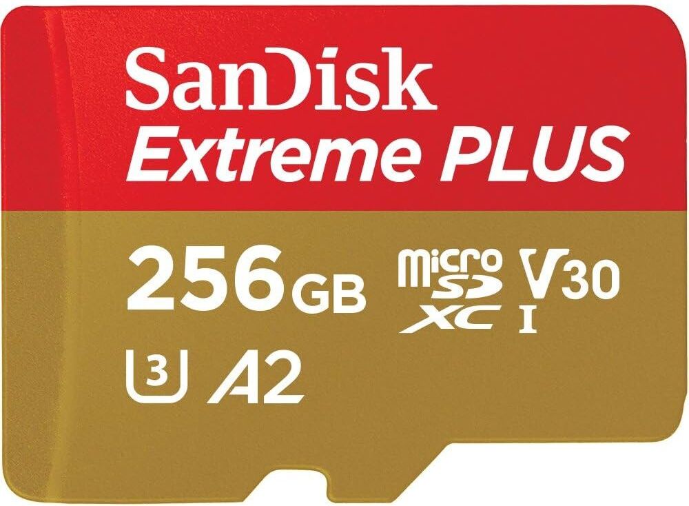 Sandisk Extreme PLUS 256GB microSDXC Memory Card – Up to 200MB/s Read, 140MB/s Write, Class 10 U3, 4K UHD + SD Adapter, New