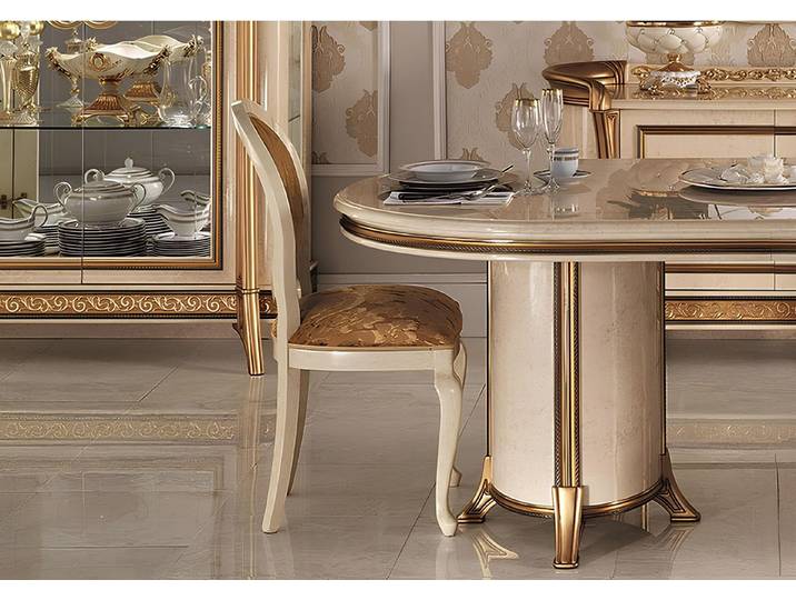 JVmoebel Esszimmerstuhl Lounge Sessel von Arredo Classic, Polsterstuhl in Beigeton, Made in Europa