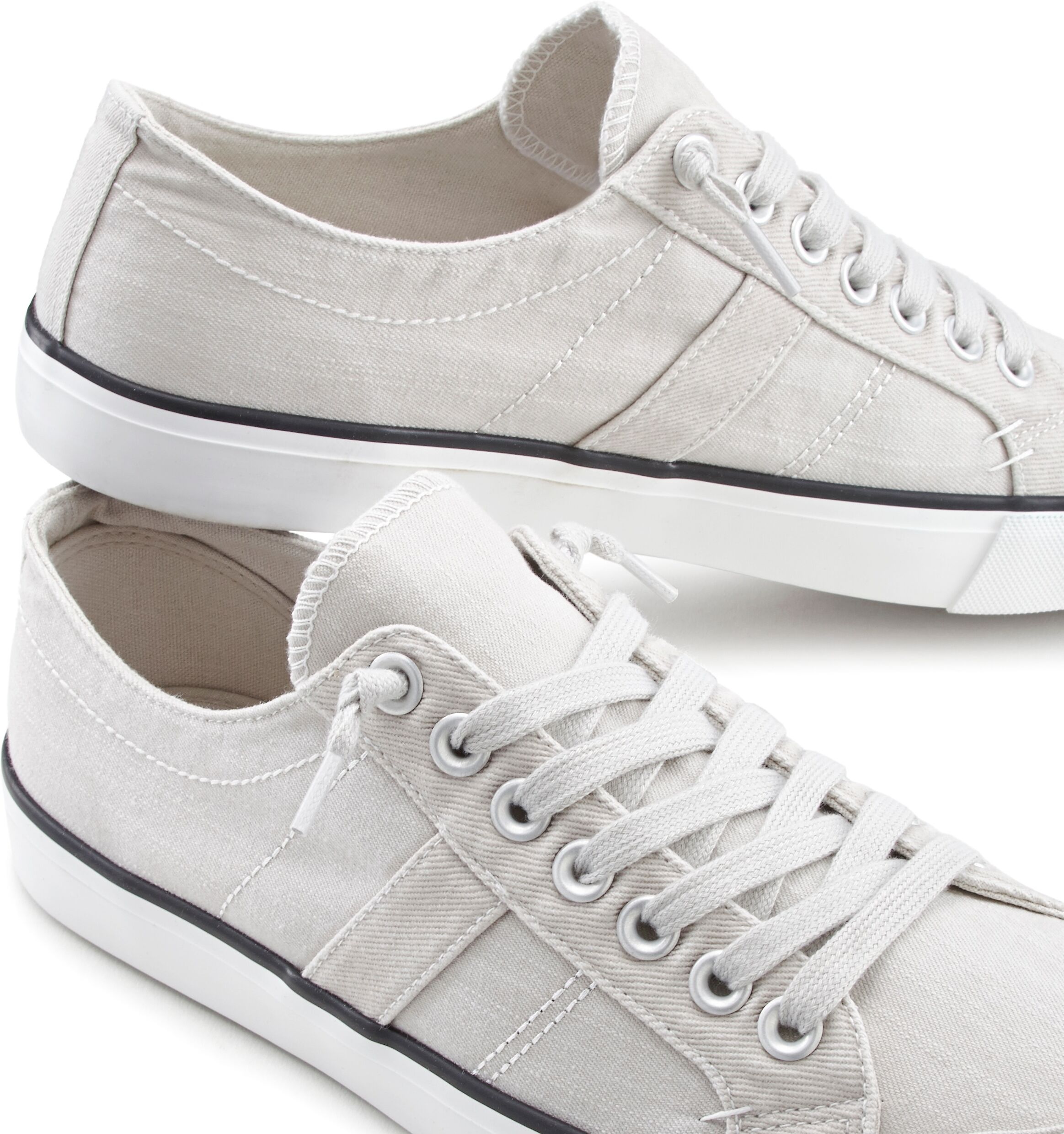 Sneaker AUTHENTIC LE JOGGER "Textilschuh, Stoffschuh, Schnürschuh, Halbschuhe, Freizeitschuhe", Herren, Gr. 40, grau (hellgrau), Obermaterial: 100% Textilmaterial. Decksohle: 100% Textilmaterial. Futter: 100% Textilmaterial. Laufsohle: 100% Synthetik, uni