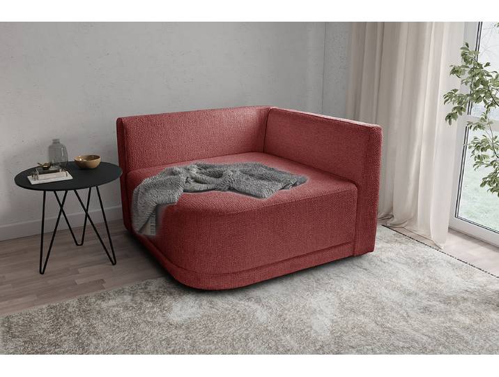 Fauteuil XXL Rouge Tissu structuré Sidonia 112 x 74 x 112cm
