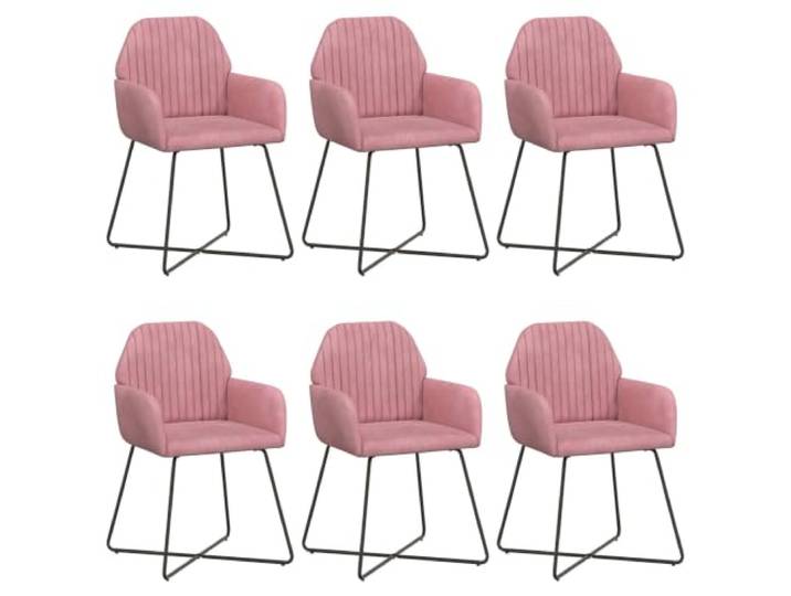 KGHERMDF Esszimmerstühle 6er Set Samt Rosa 55 x 50 x 84 cm Atmungsaktiver Sitz, Metallrahmen, Ergonomisches Design, Pflegeleicht