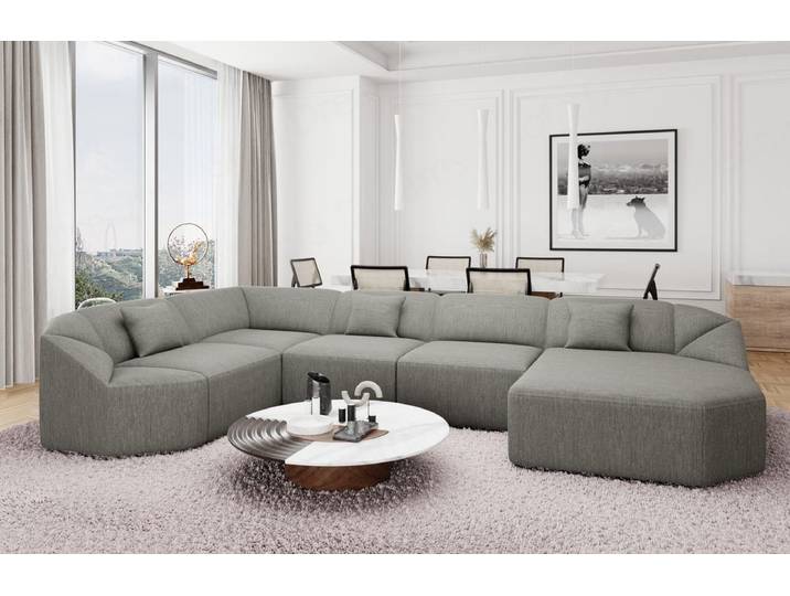 Wohnlandschaft Cabrera U-Form aus Stoff