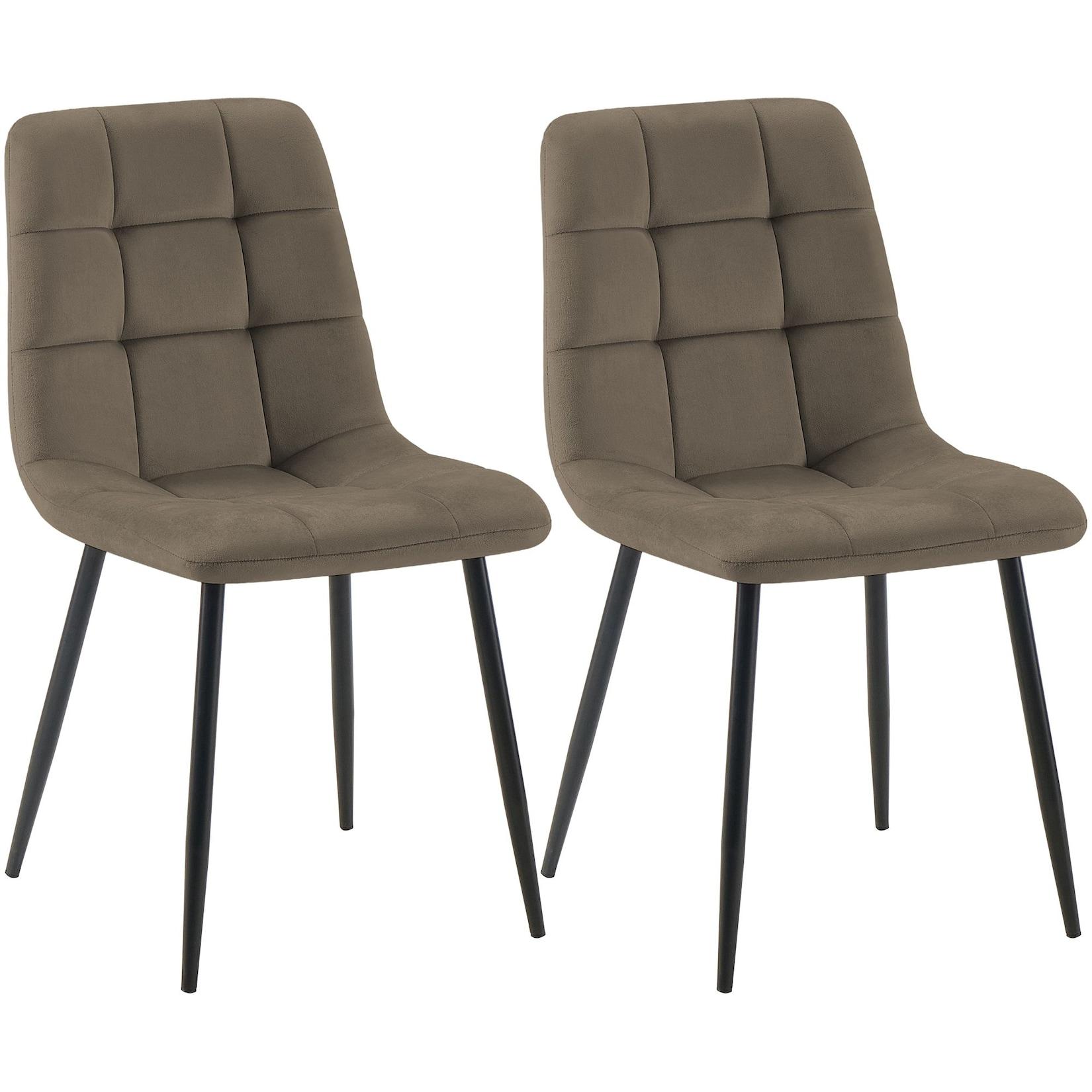 CLP 2er Set Esszimmerstuhl Tilde Samt Farbe: taupe, Material: Samt