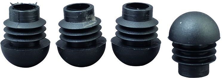 Siena Garden universal Fußkappen 4er-Set, schwarz, rund, Ø 20 mm