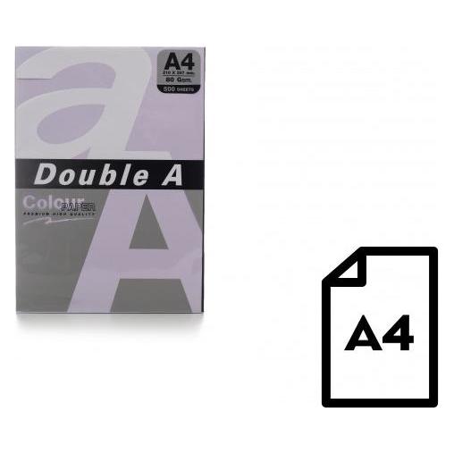 Double A Farbiges Papier, 80 g, A4, 500 Blatt, Lavendel (A4, 500 Blätter, 80 g/m²) (DA-Levender)